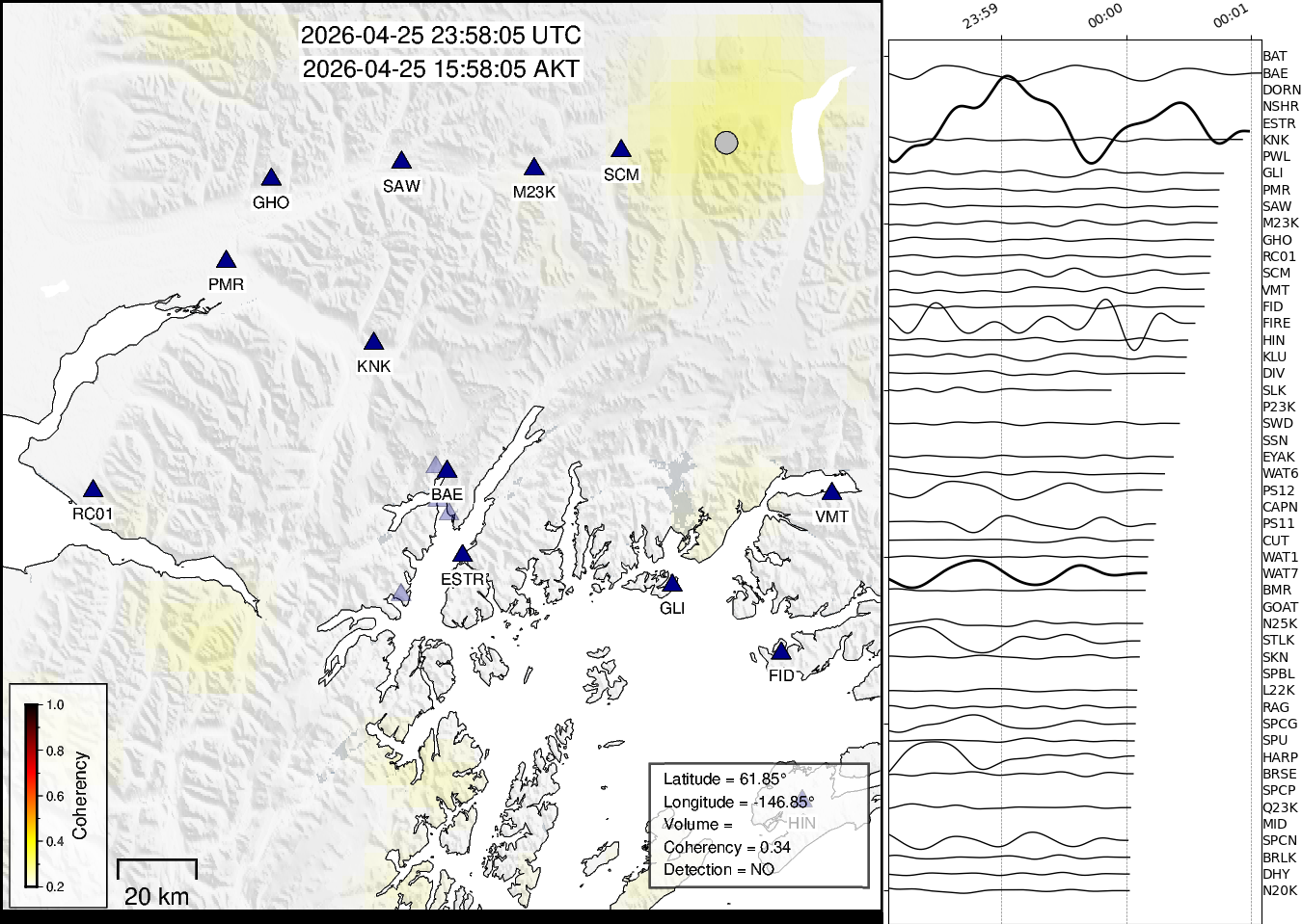 time-lapse frame, Barry Arm seismic energy webcam