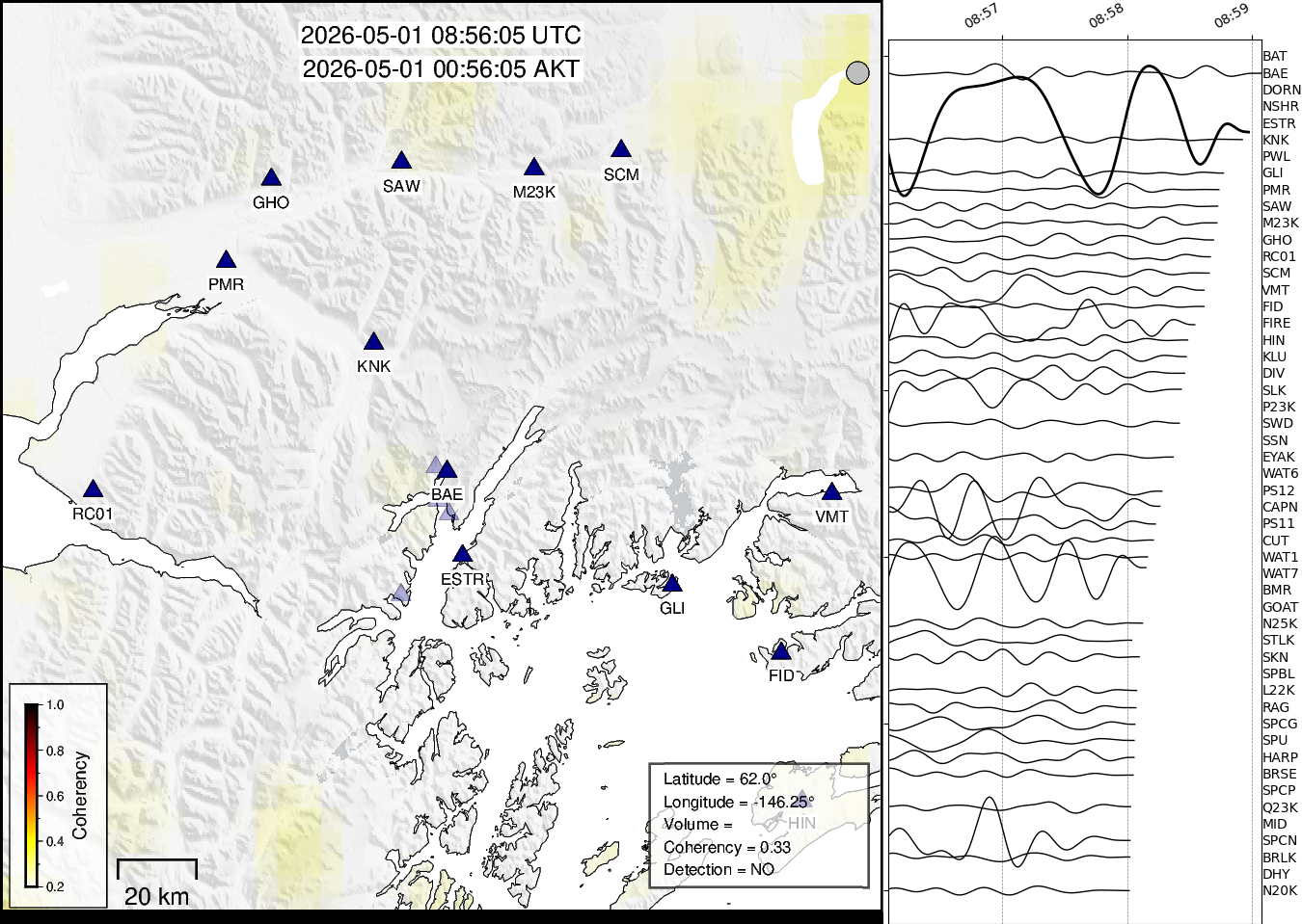 time-lapse frame, Barry Arm seismic energy webcam