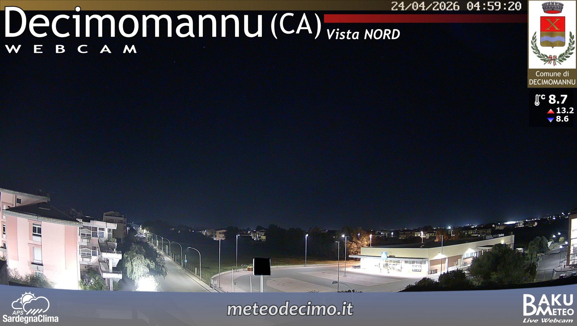 time-lapse frame, Decimomannu Nord webcam