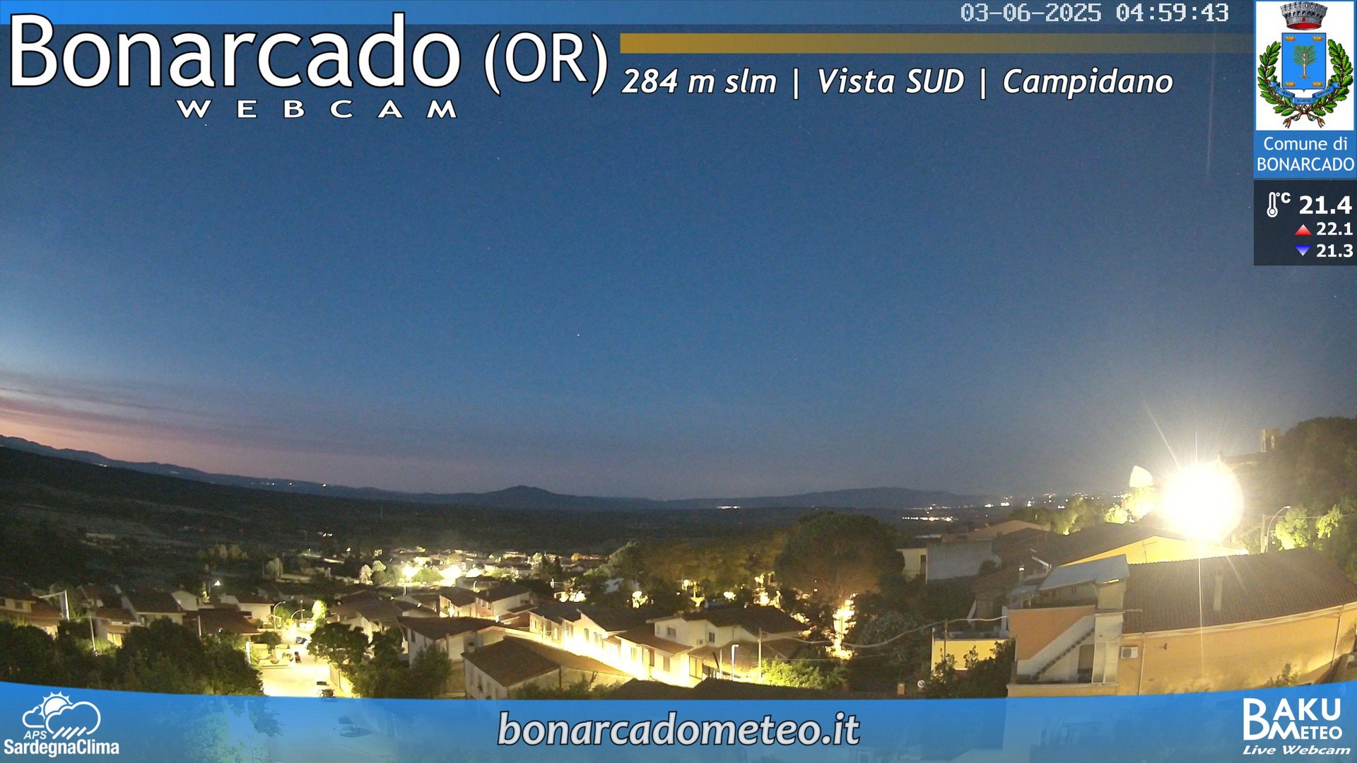 time-lapse frame, Bonarcado SUD webcam