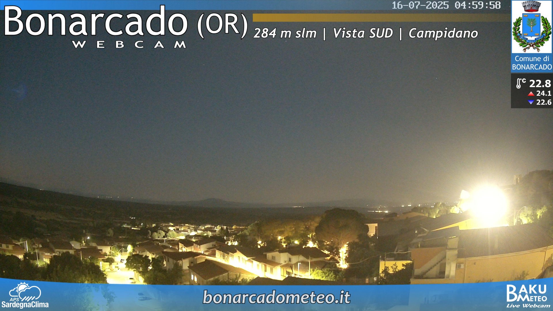 time-lapse frame, Bonarcado SUD webcam
