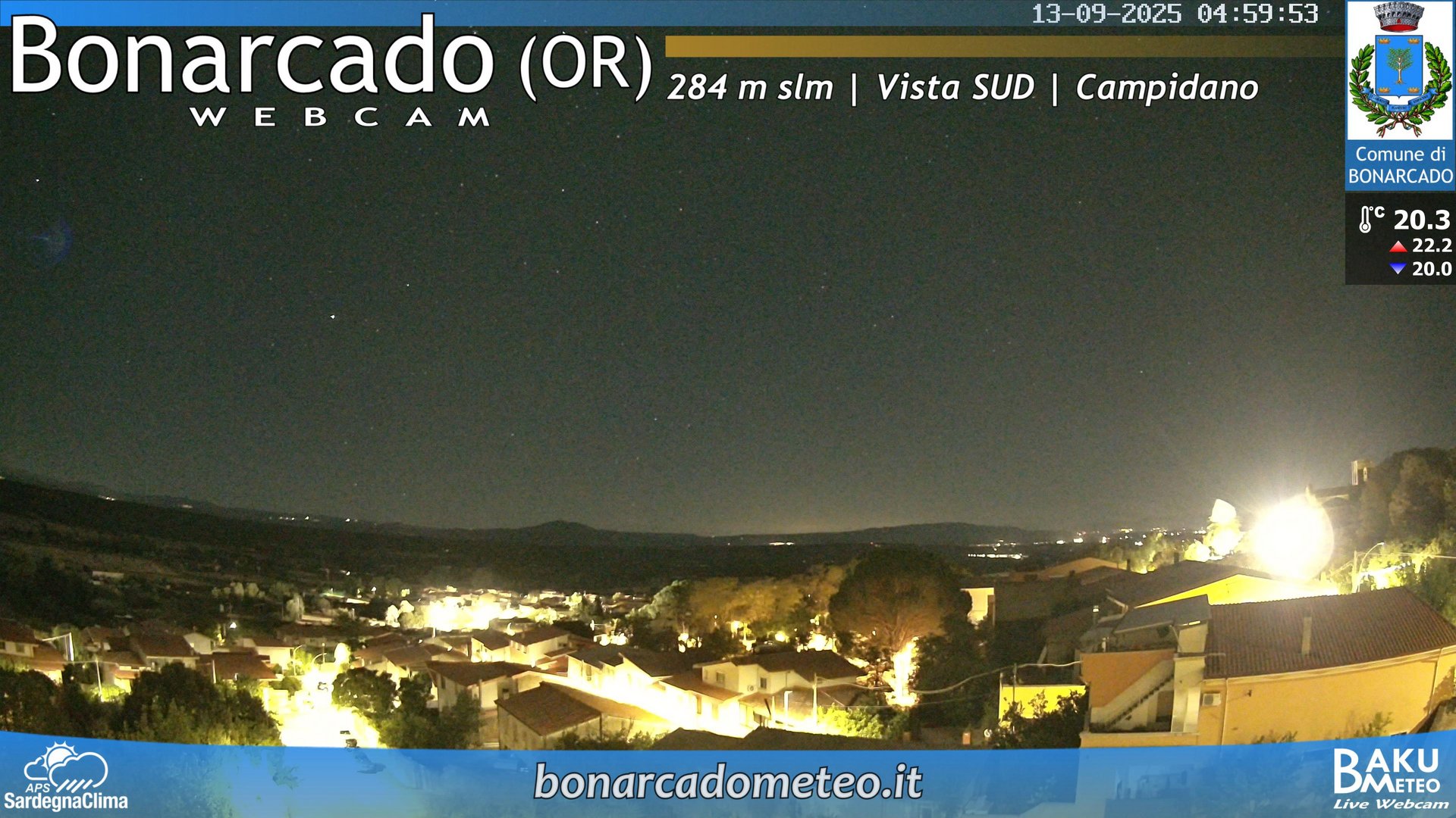 time-lapse frame, Bonarcado SUD webcam