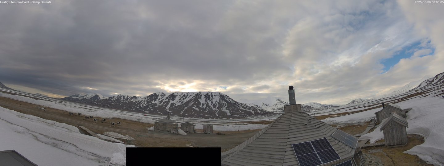 time-lapse frame, Hurtigruten Svalbard - Camp Barentz webcam