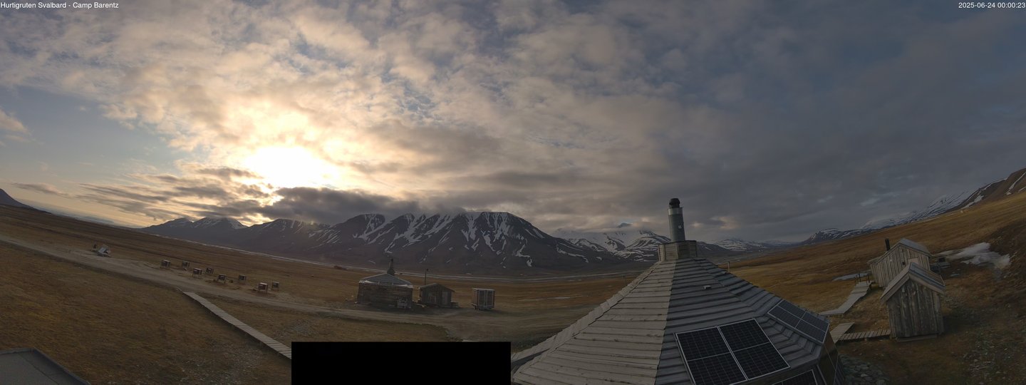 time-lapse frame, Hurtigruten Svalbard - Camp Barentz webcam