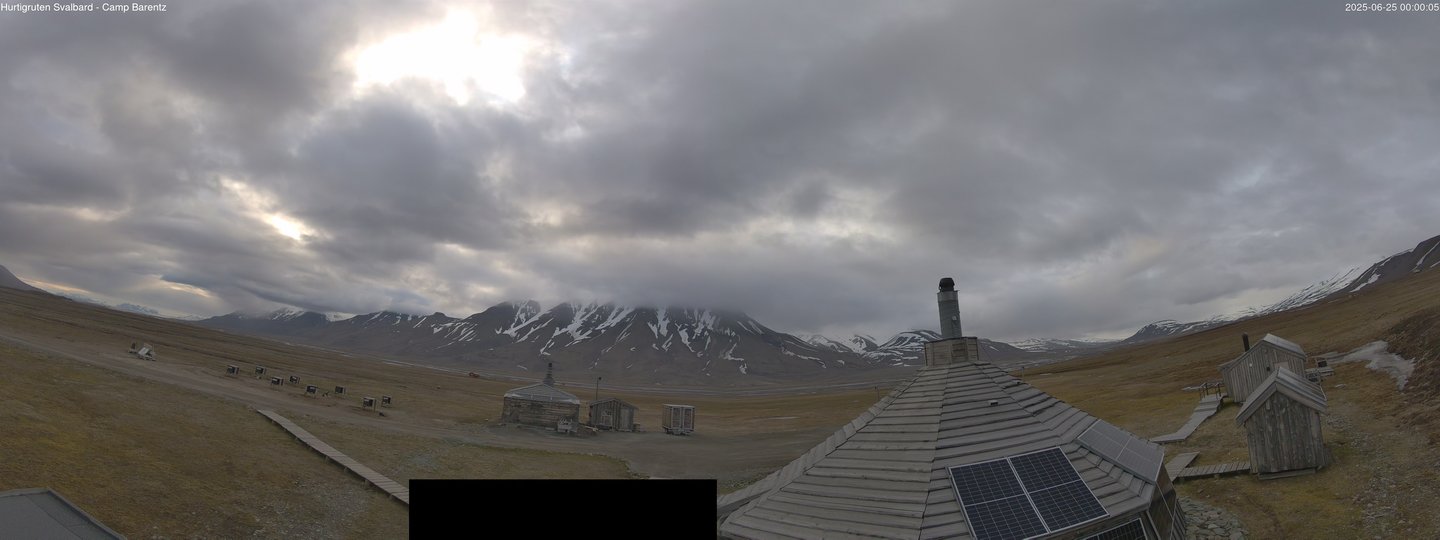 time-lapse frame, Hurtigruten Svalbard - Camp Barentz webcam