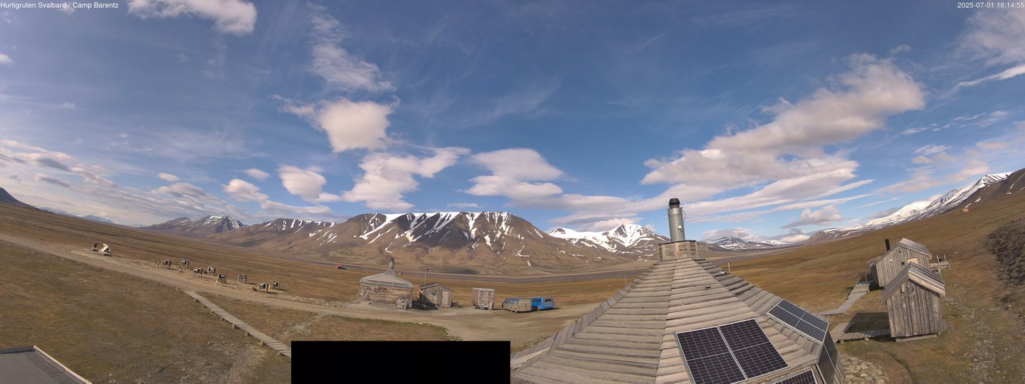 time-lapse frame, Hurtigruten Svalbard - Camp Barentz webcam