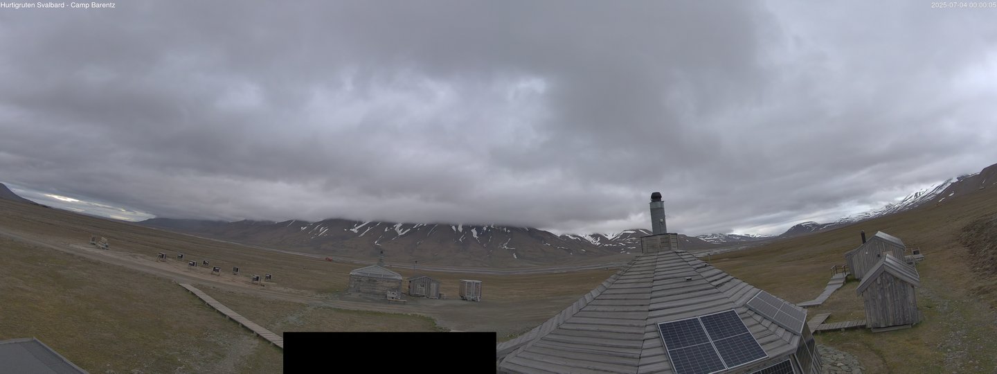 time-lapse frame, Hurtigruten Svalbard - Camp Barentz webcam