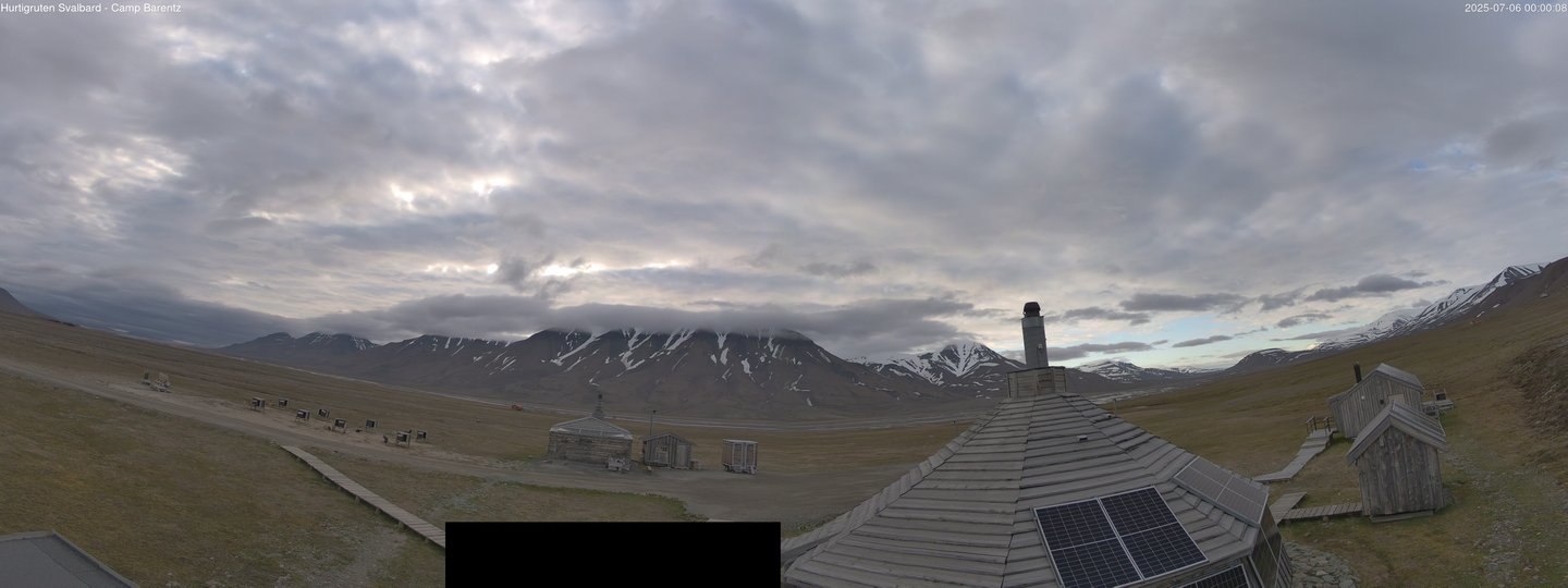 time-lapse frame, Hurtigruten Svalbard - Camp Barentz webcam