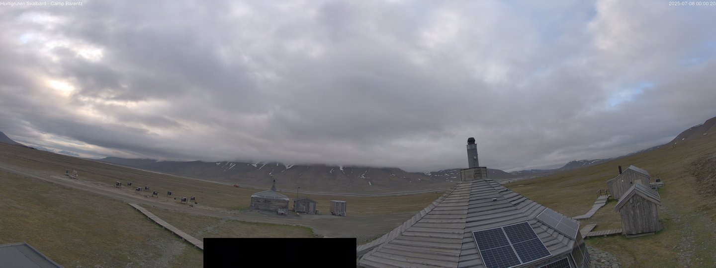 time-lapse frame, Hurtigruten Svalbard - Camp Barentz webcam
