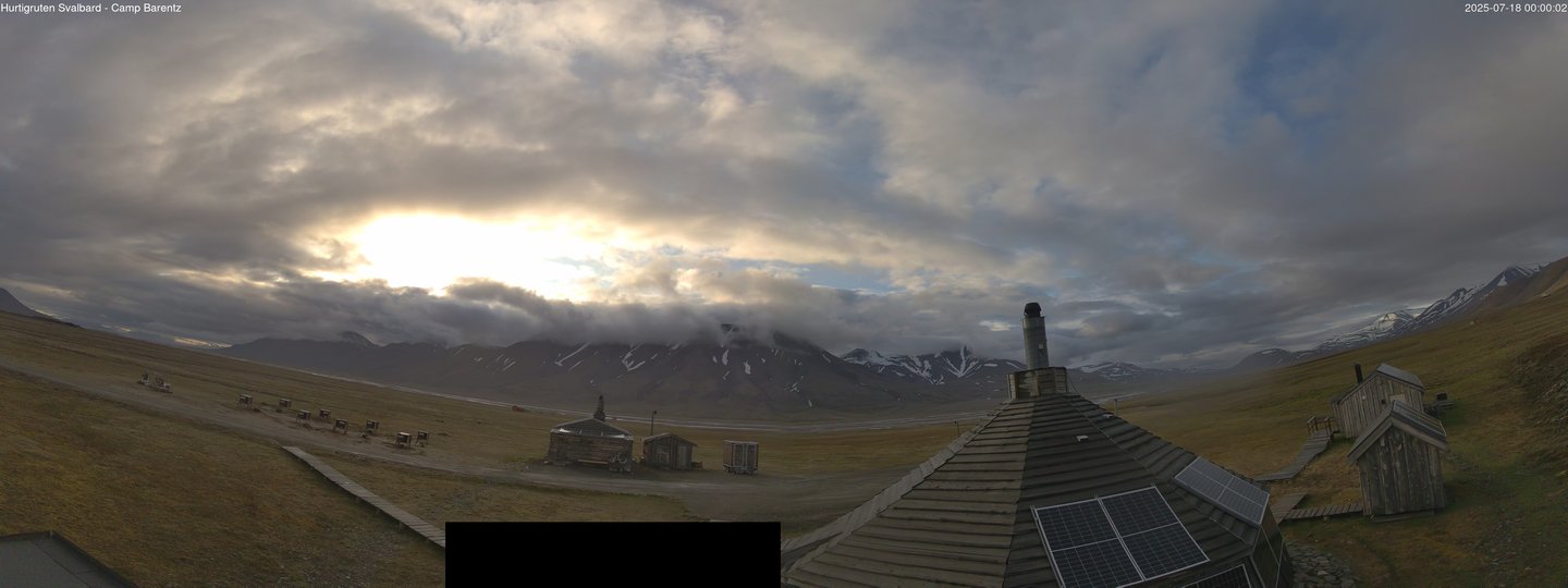 time-lapse frame, Hurtigruten Svalbard - Camp Barentz webcam