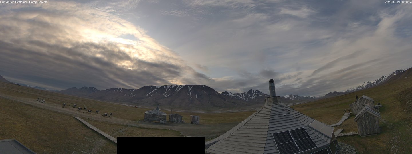 time-lapse frame, Hurtigruten Svalbard - Camp Barentz webcam