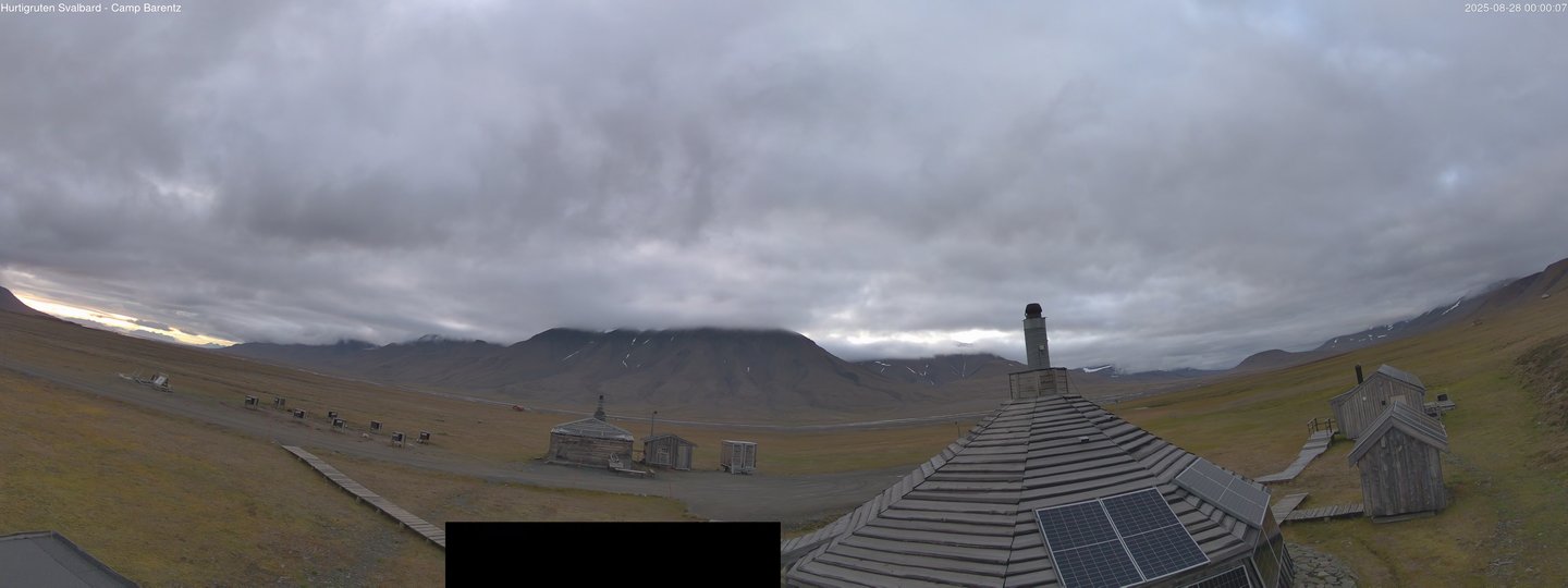 time-lapse frame, Hurtigruten Svalbard - Camp Barentz webcam