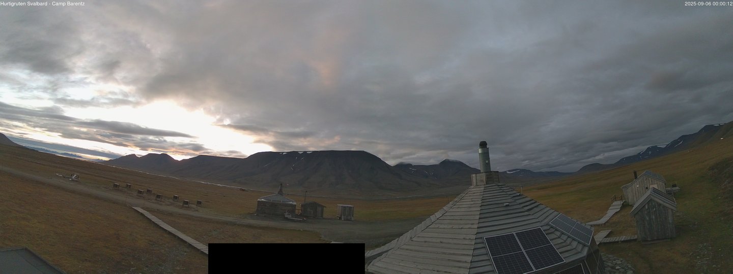 time-lapse frame, Hurtigruten Svalbard - Camp Barentz webcam