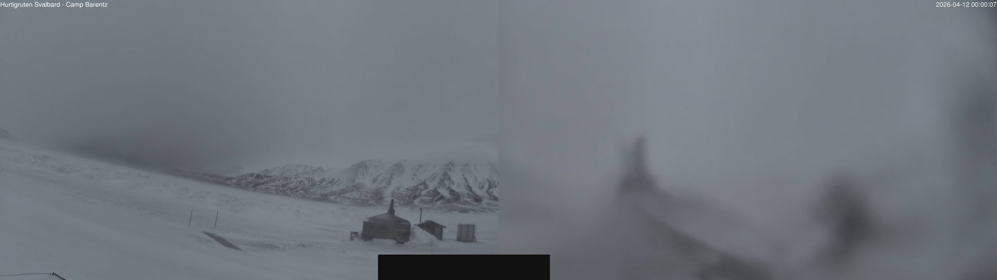 time-lapse frame, Hurtigruten Svalbard - Camp Barentz webcam