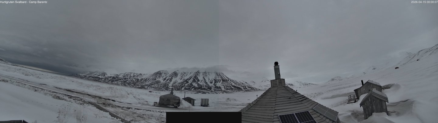 time-lapse frame, Hurtigruten Svalbard - Camp Barentz webcam