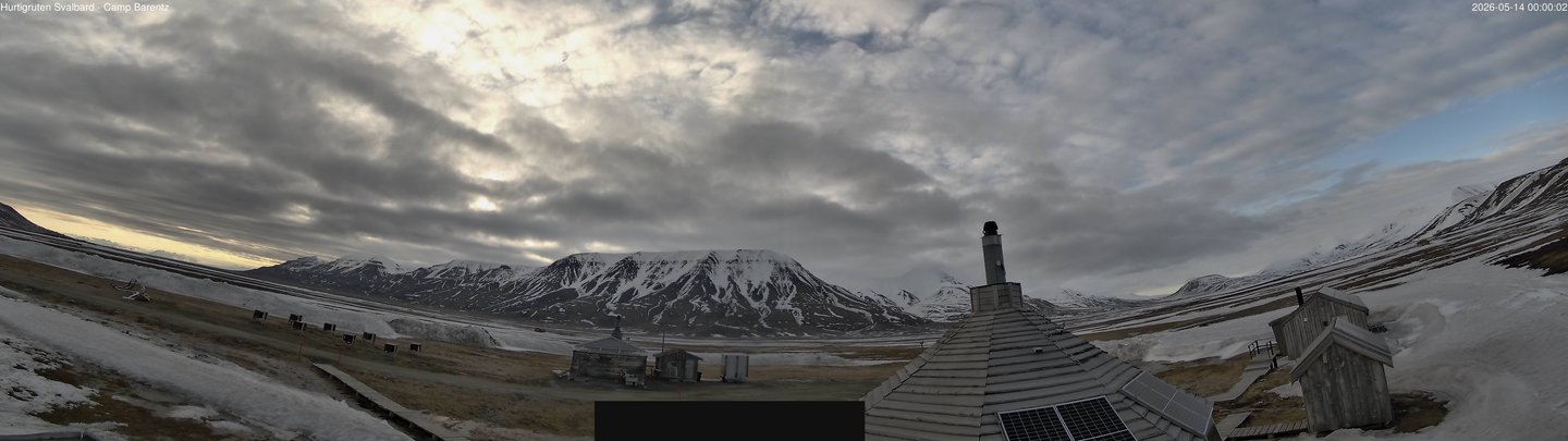 time-lapse frame, Hurtigruten Svalbard - Camp Barentz webcam