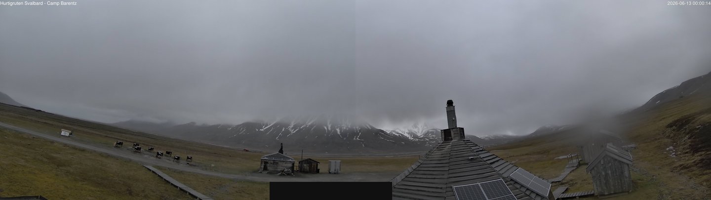 time-lapse frame, Hurtigruten Svalbard - Camp Barentz webcam