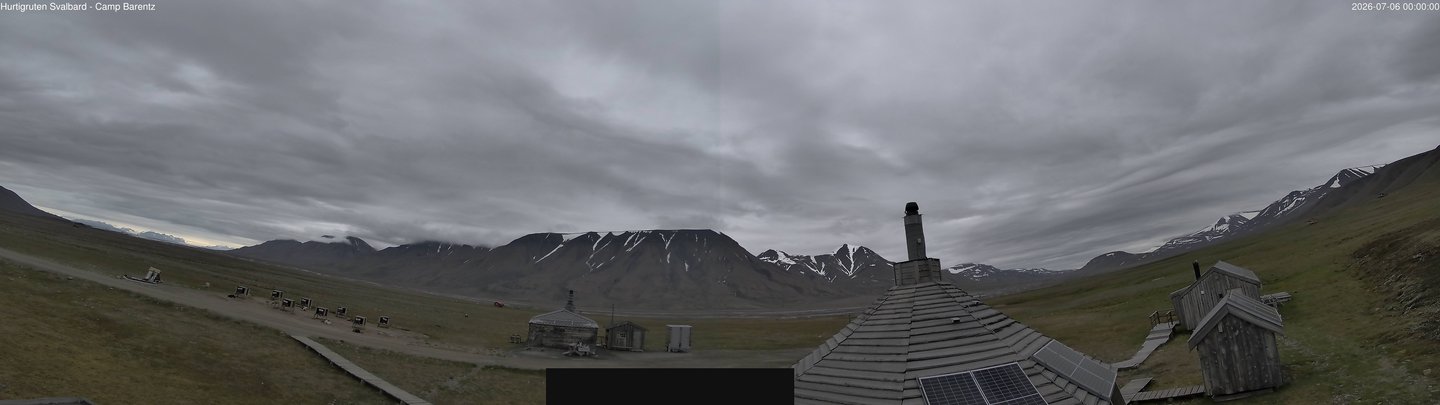 time-lapse frame, Hurtigruten Svalbard - Camp Barentz webcam