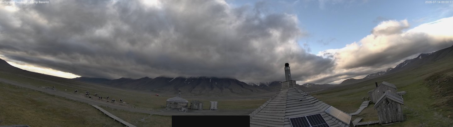 time-lapse frame, Hurtigruten Svalbard - Camp Barentz webcam
