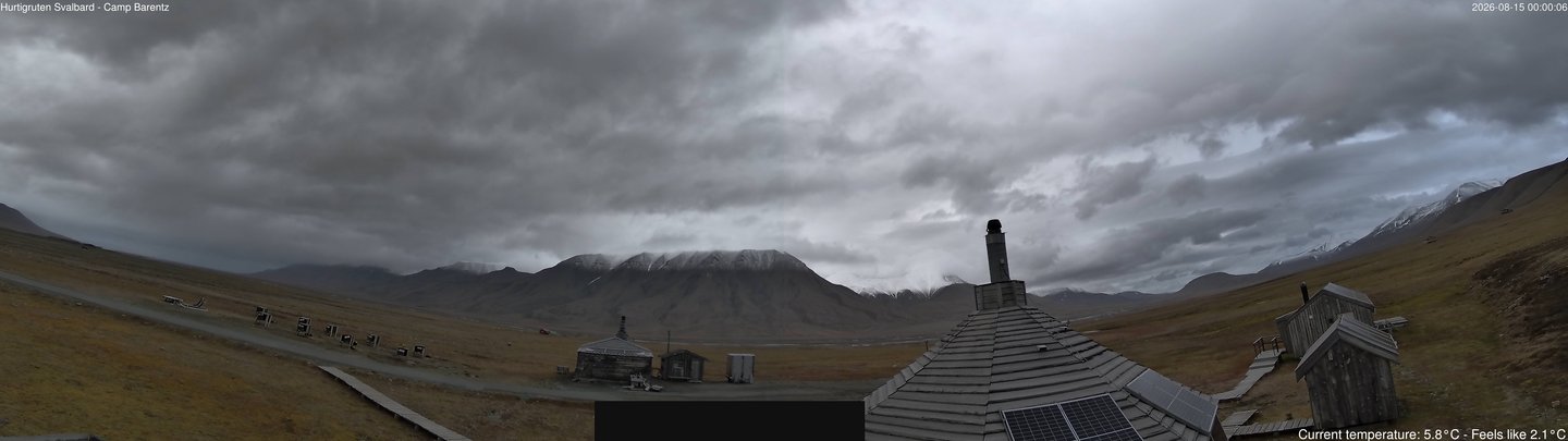 time-lapse frame, Hurtigruten Svalbard - Camp Barentz webcam