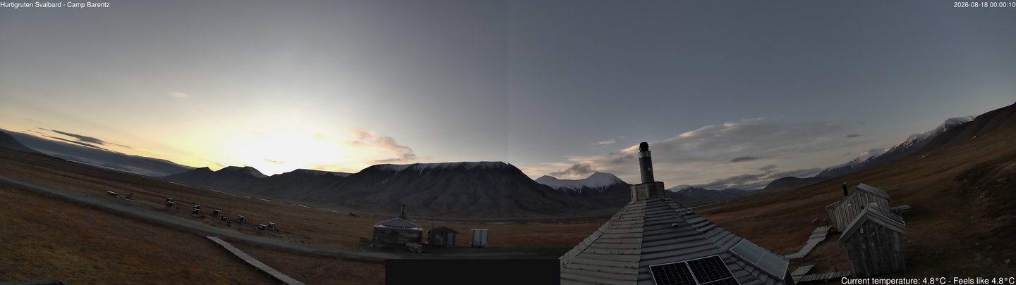 time-lapse frame, Hurtigruten Svalbard - Camp Barentz webcam