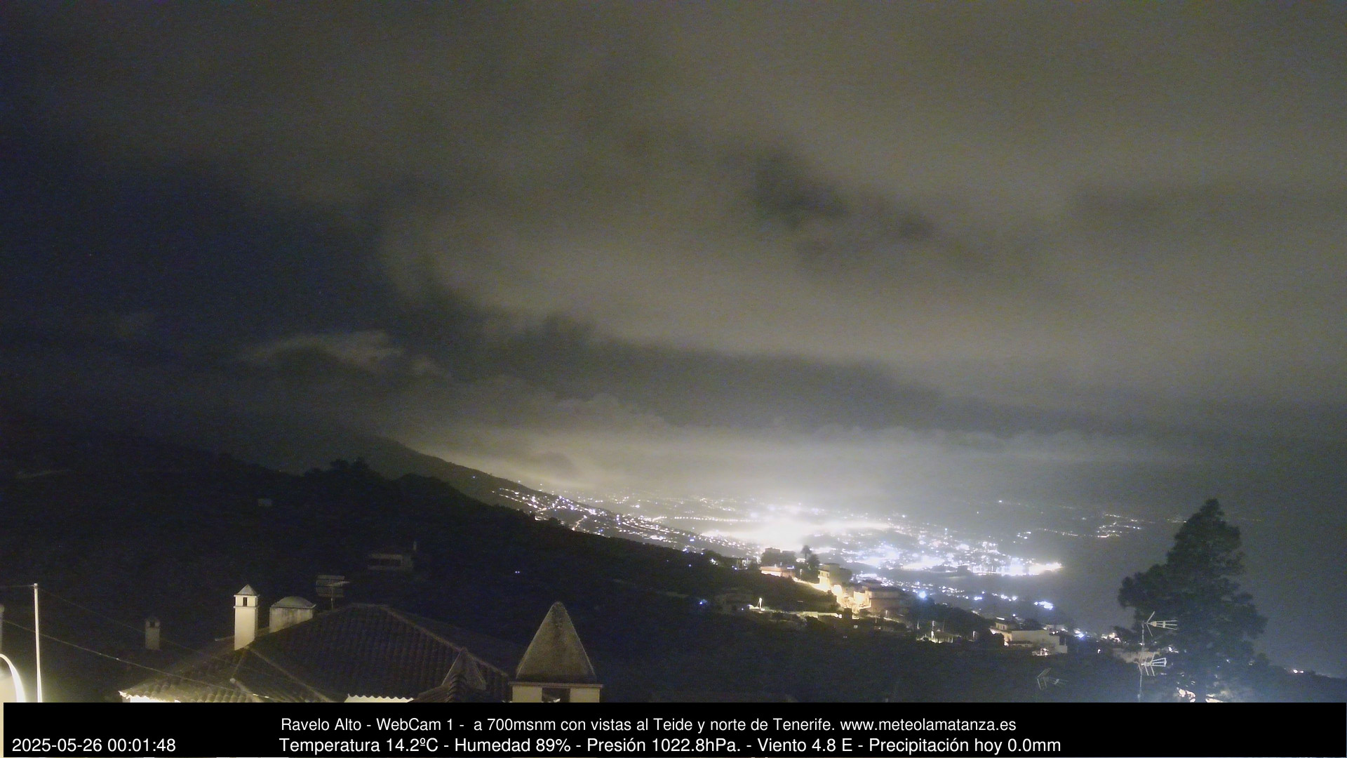 time-lapse frame, MeteoRavelo- Visión N de Tenerife webcam