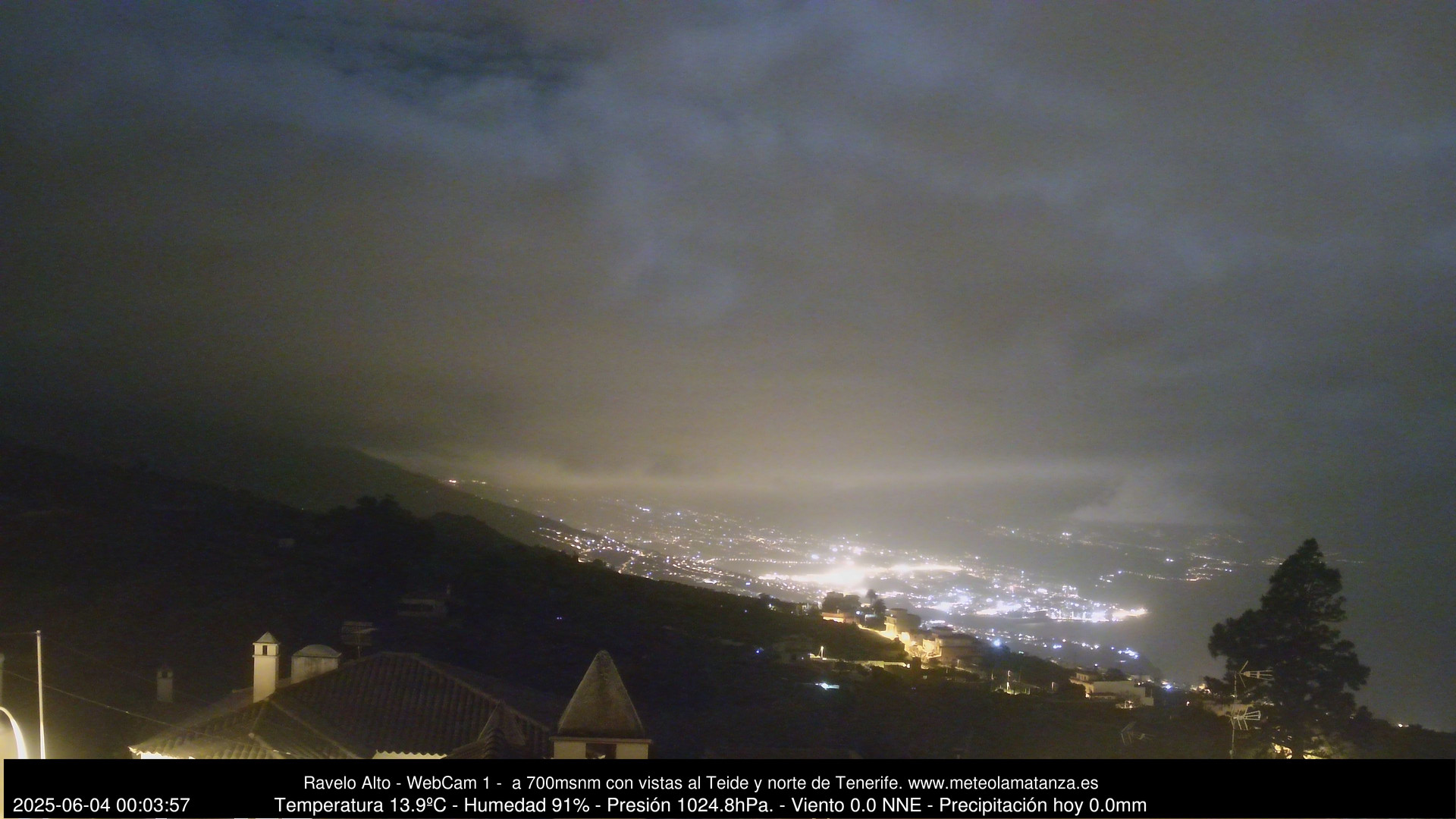 time-lapse frame, MeteoRavelo- Visión N de Tenerife webcam