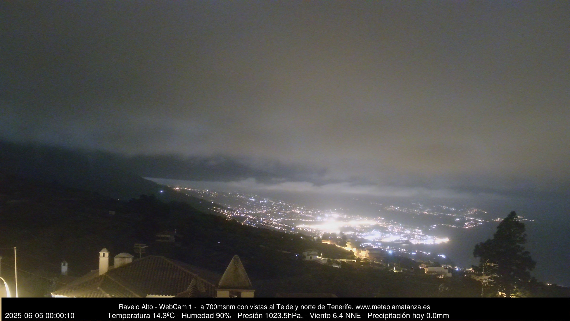 time-lapse frame, MeteoRavelo- Visión N de Tenerife webcam