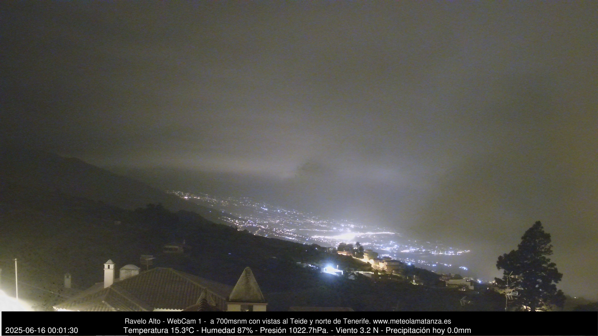 time-lapse frame, MeteoRavelo- Visión N de Tenerife webcam