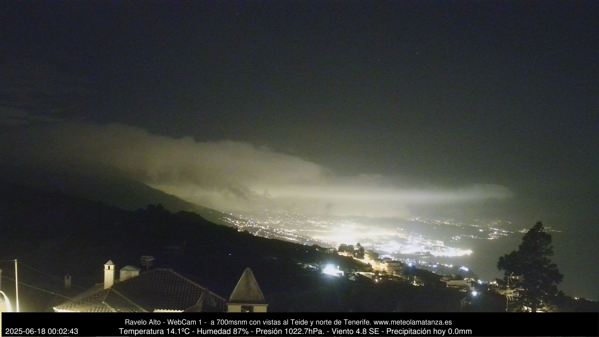 time-lapse frame, MeteoRavelo- Visión N de Tenerife webcam