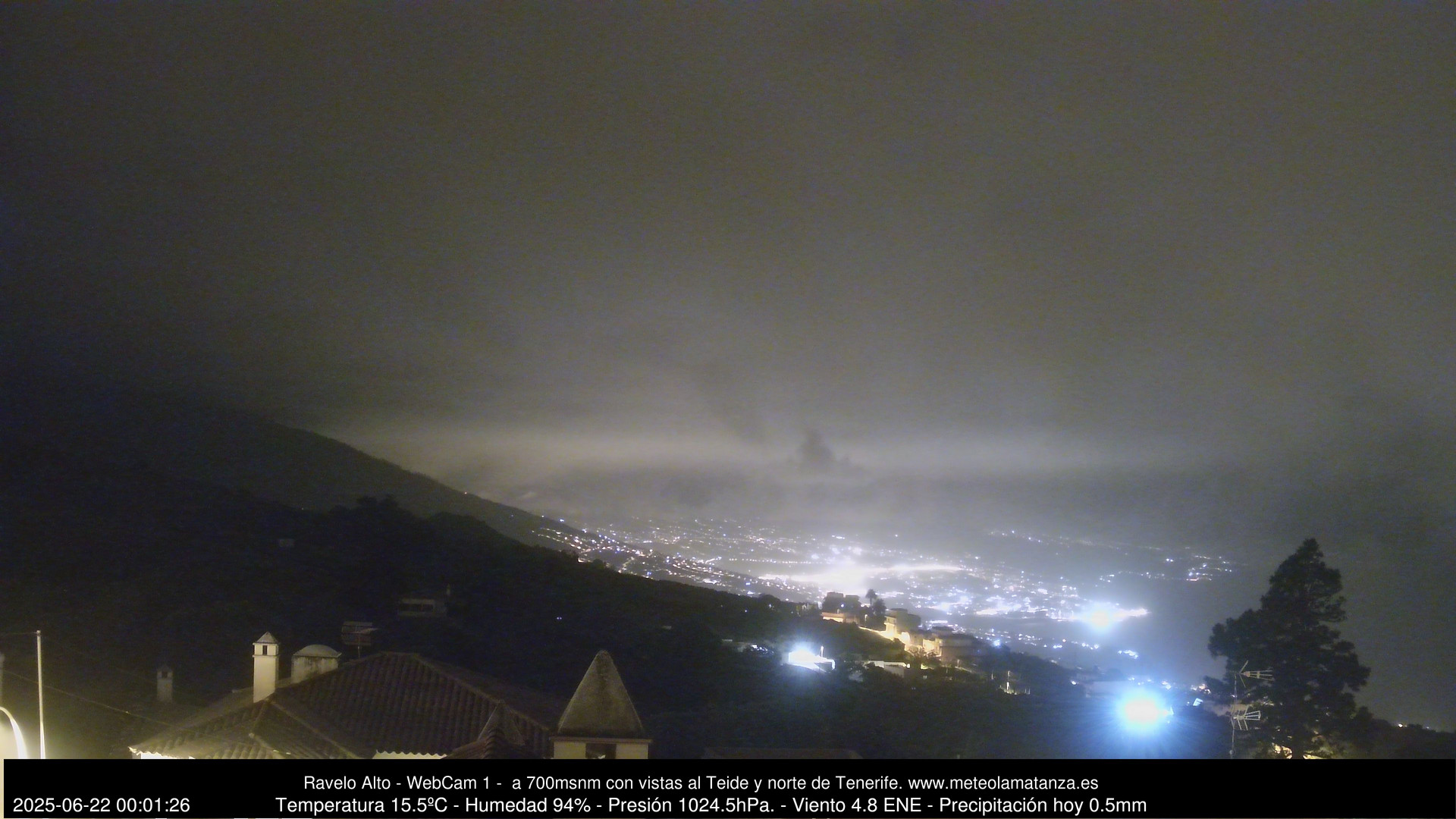 time-lapse frame, MeteoRavelo- Visión N de Tenerife webcam