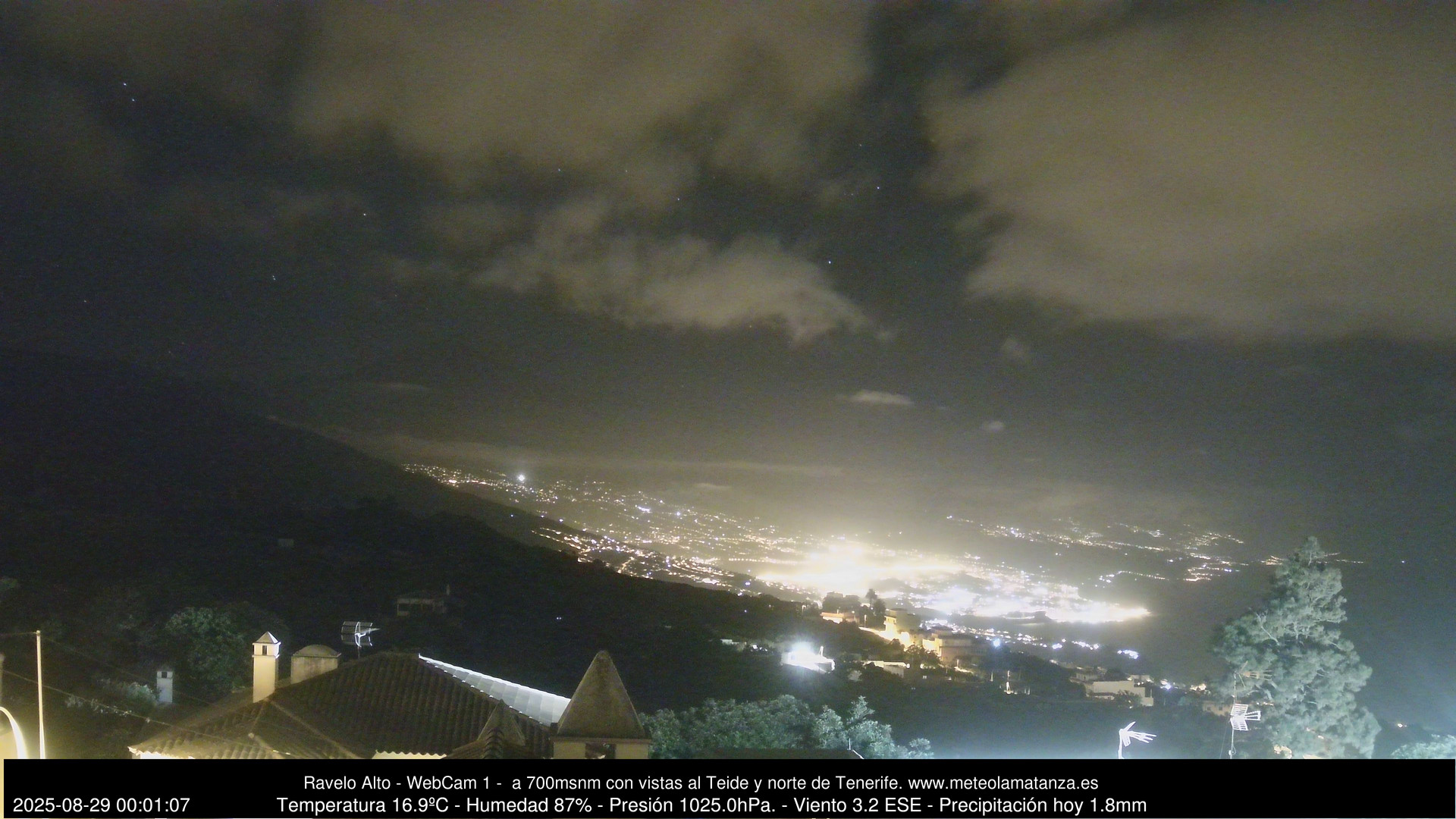 time-lapse frame, MeteoRavelo- Visión N de Tenerife webcam