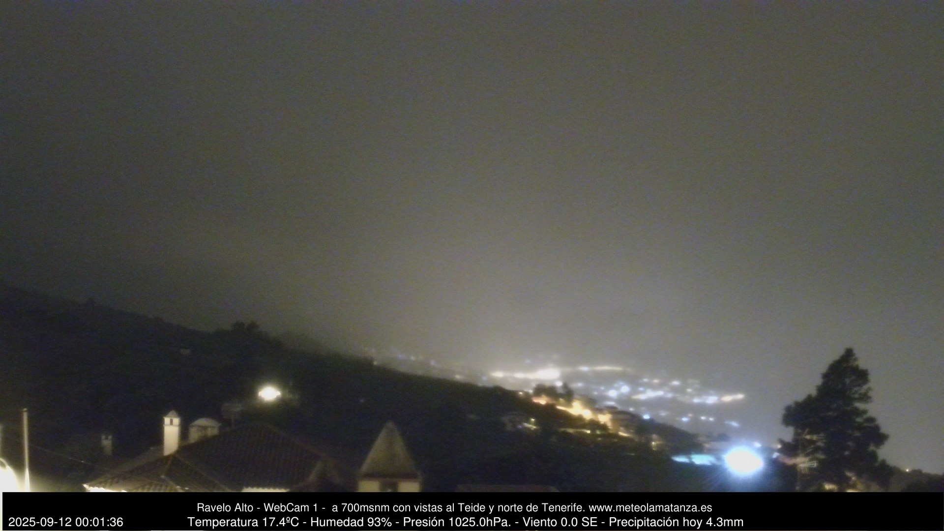 time-lapse frame, MeteoRavelo- Visión N de Tenerife webcam