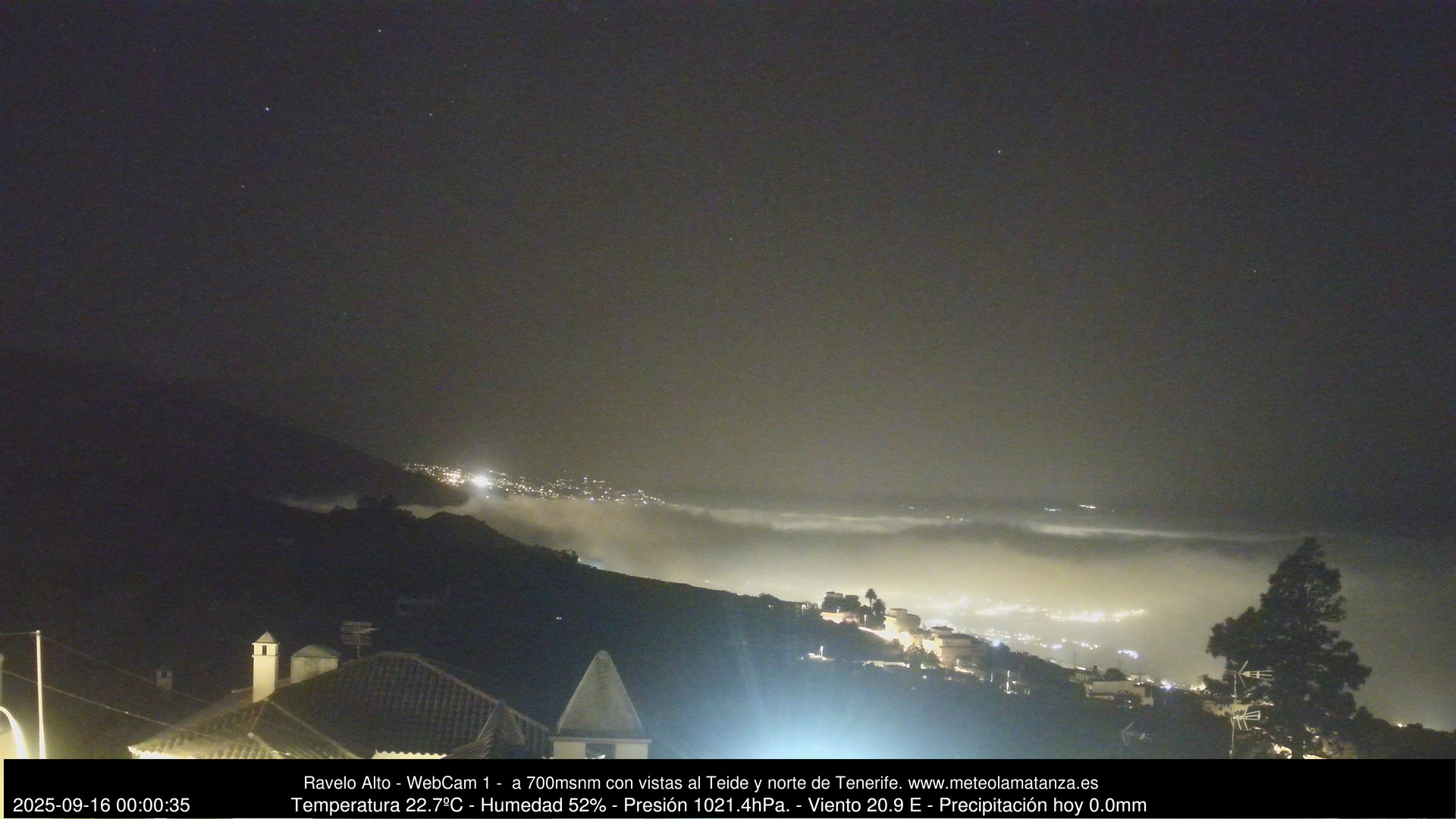 time-lapse frame, MeteoRavelo- Visión N de Tenerife webcam