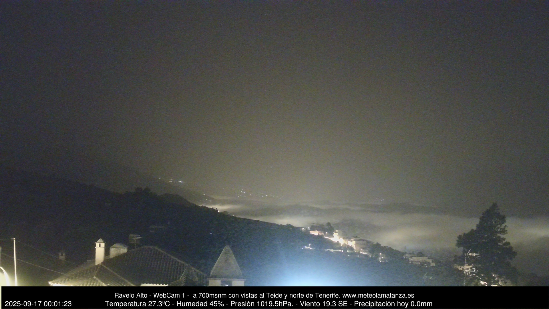 time-lapse frame, MeteoRavelo- Visión N de Tenerife webcam