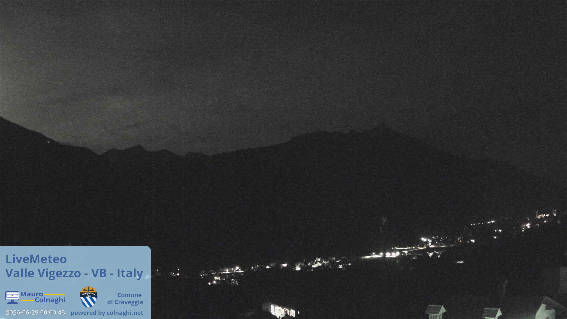time-lapse frame, Valle Vigezzo webcam