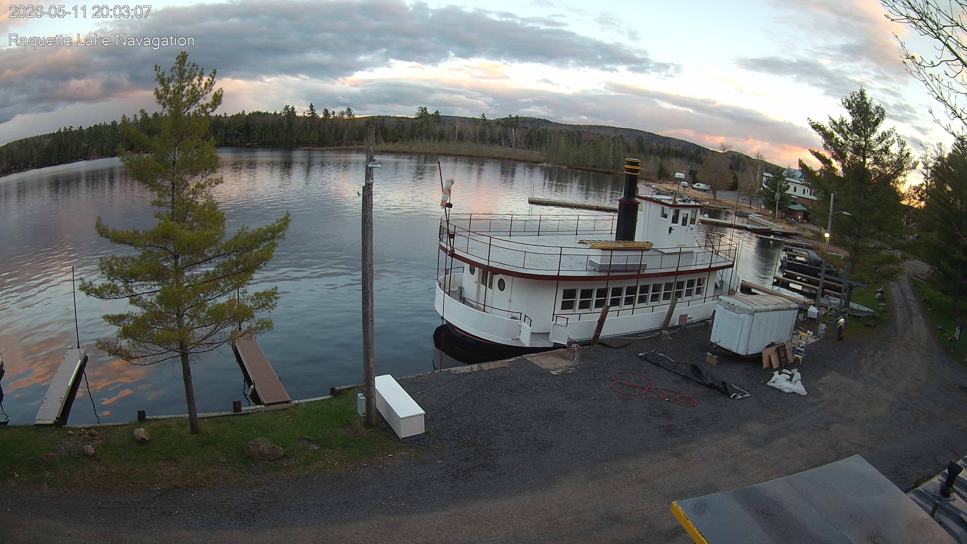 time-lapse frame, Raquette Lake Navigation  webcam