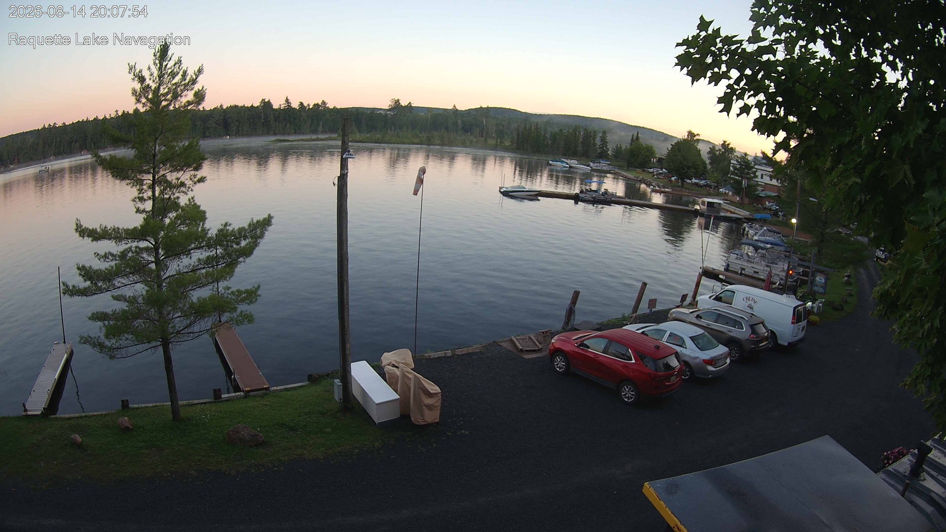 time-lapse frame, Raquette Lake Navigation  webcam