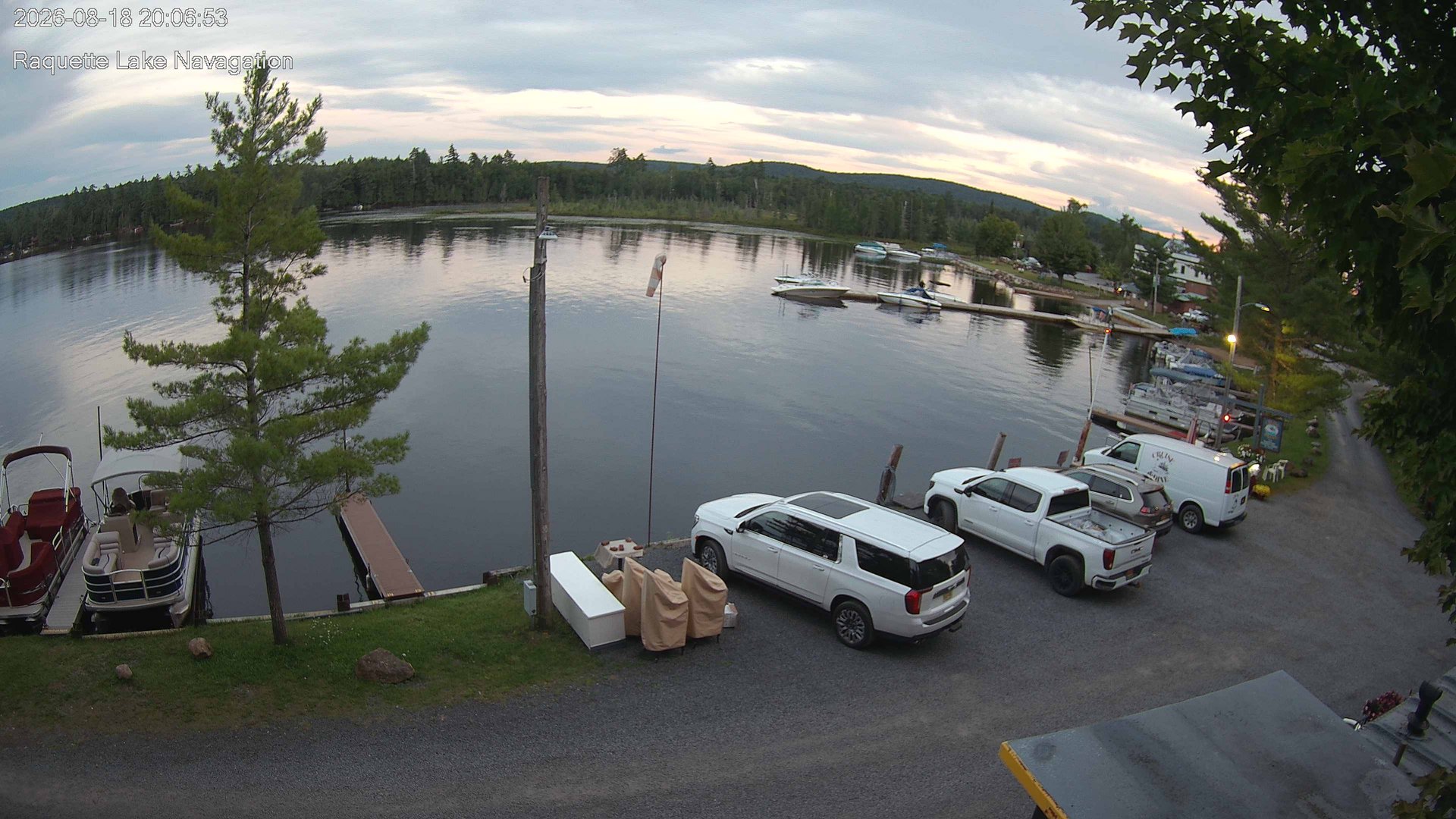 time-lapse frame, Raquette Lake Navigation  webcam