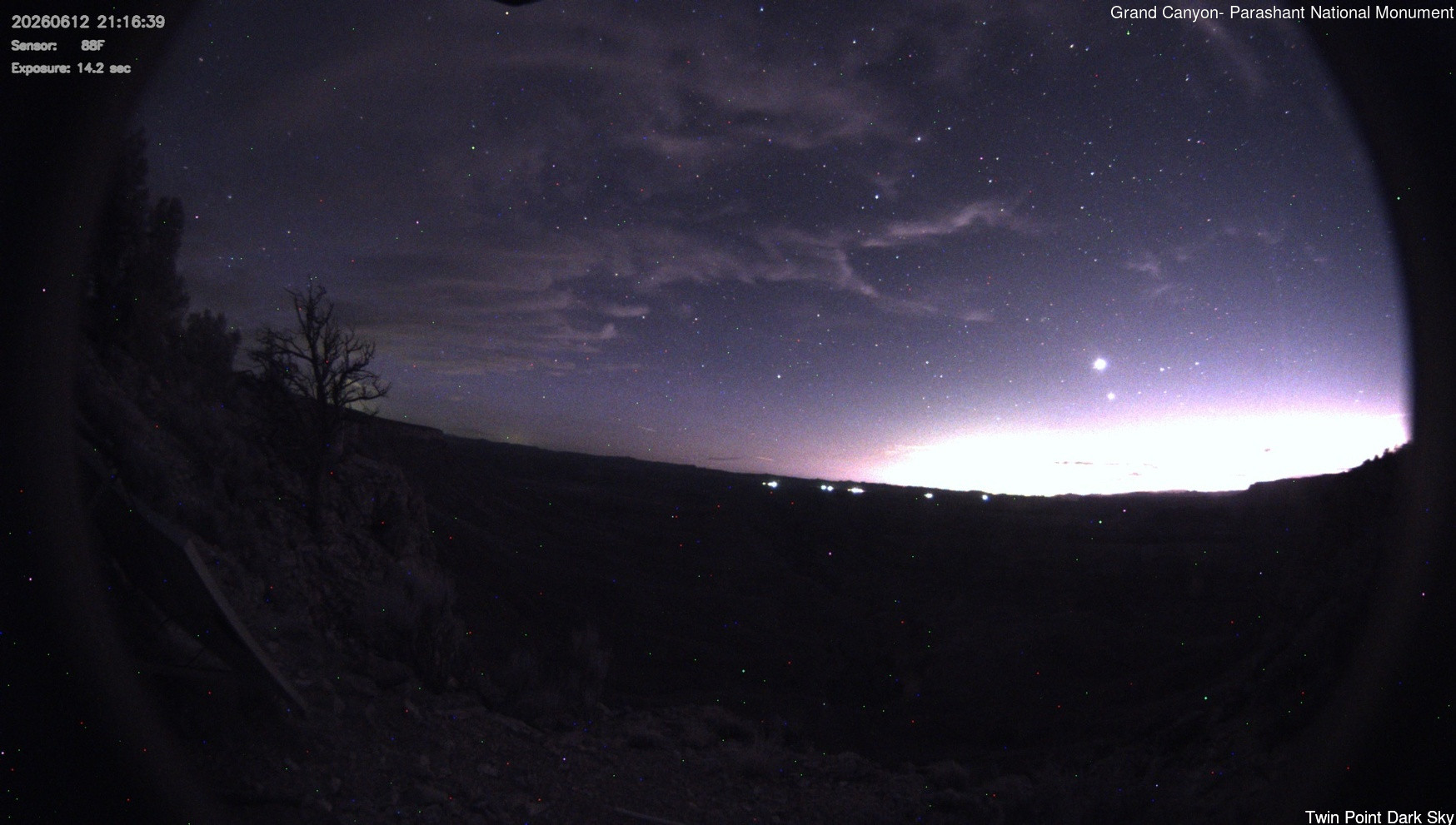 time-lapse frame, Twin Point - Dark Sky webcam