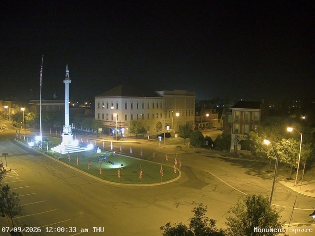 time-lapse frame, Monument Square Center webcam