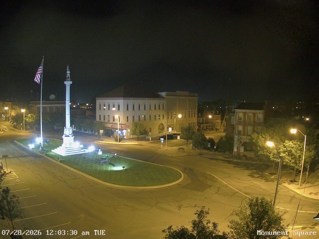 time-lapse frame, Monument Square Center webcam