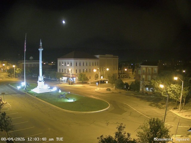 time-lapse frame, Monument Square Center webcam