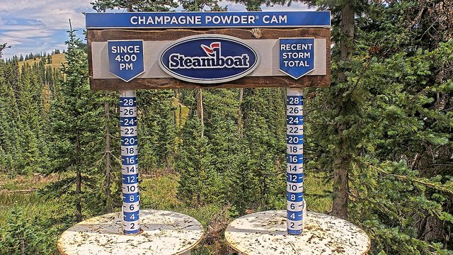view from Steamboat Champagne Powder on 2026-08-22