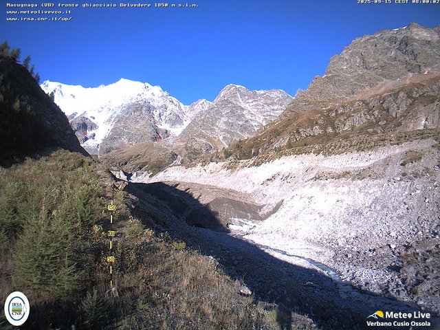 time-lapse frame, Fronte ghiacciaio Belvedere webcam