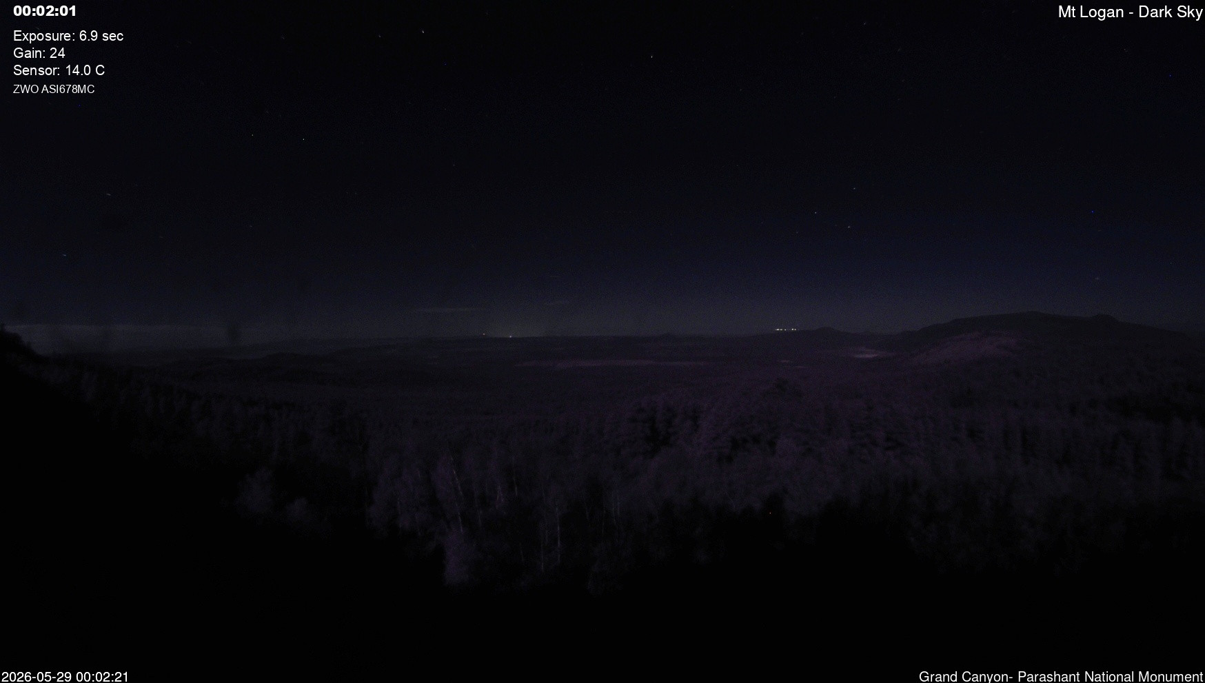 time-lapse frame, Mt Logan - Dark Sky webcam
