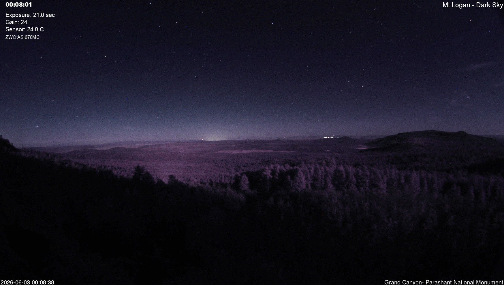 time-lapse frame, Mt Logan - Dark Sky webcam