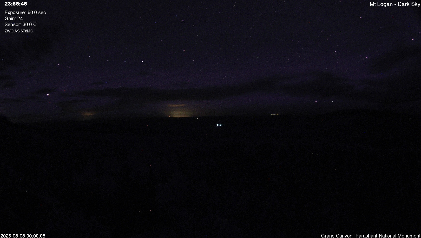 time-lapse frame, Mt Logan - Dark Sky webcam