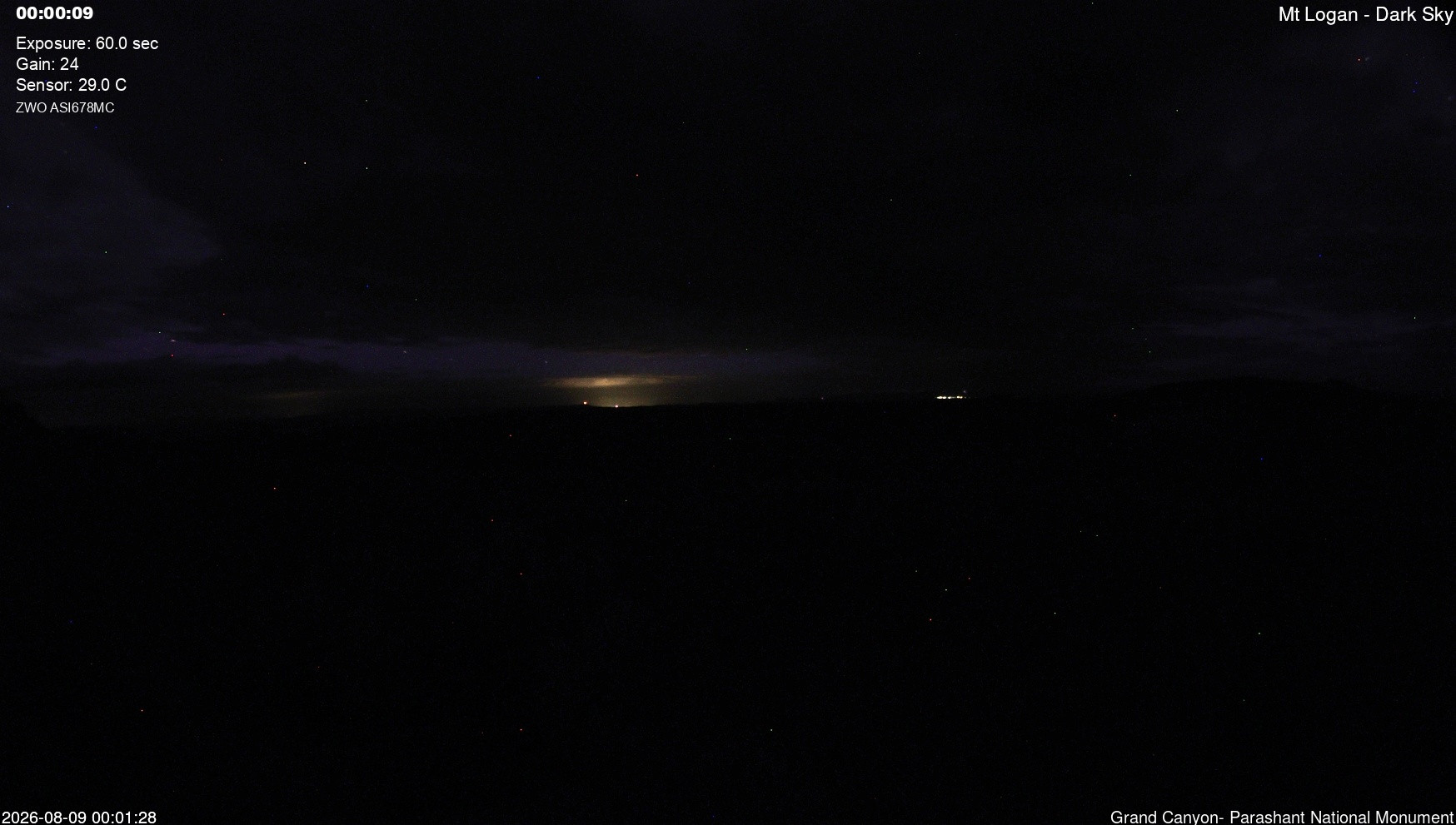 time-lapse frame, Mt Logan - Dark Sky webcam