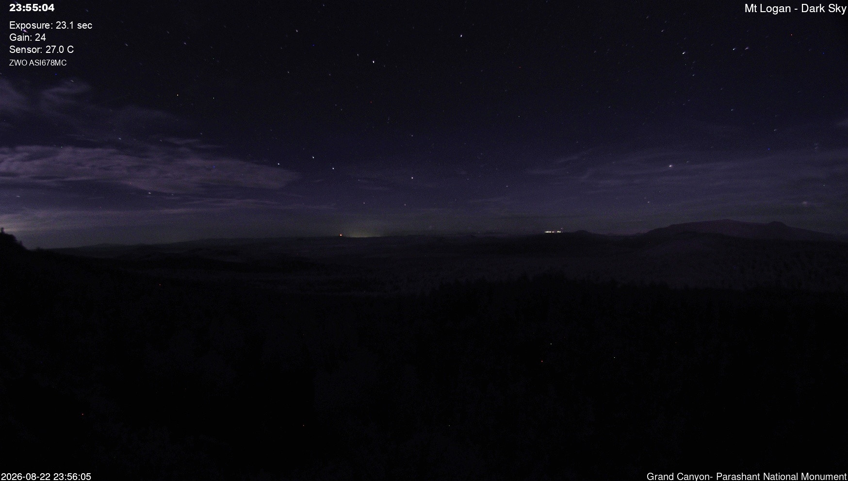 view from Mt Logan - Dark Sky on 2026-08-22